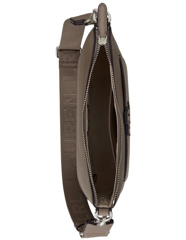 Pebbled Leather Large Cameryn Crossbody Bag in Brown image 3