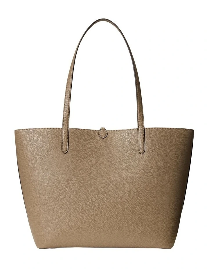 Faux Leather Large Reversible Tote Bag in Brown image 2