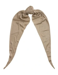 Metallic Knit Diamond Scarf in Gold