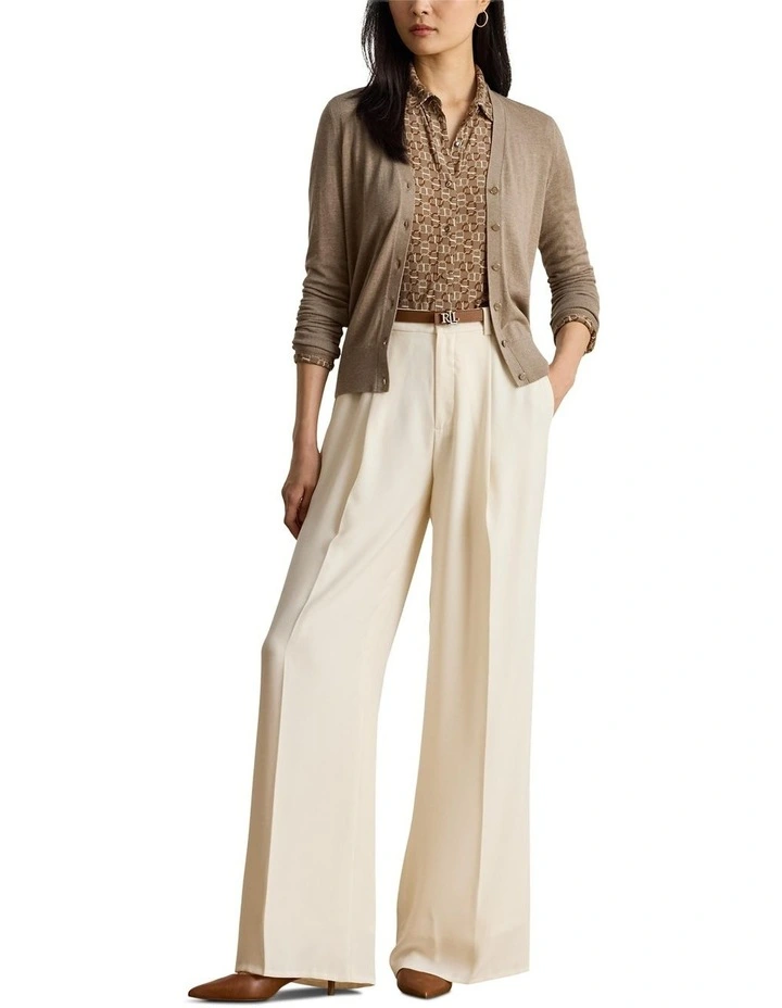 Cotton Modal Cardigan Sweater in Brown image 3