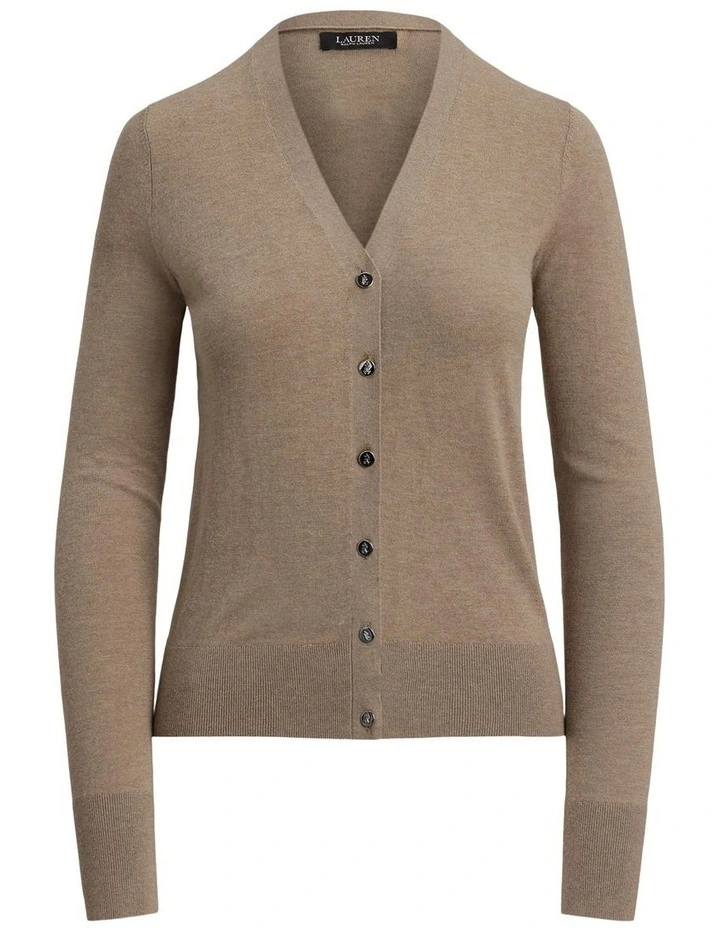 Cotton Modal Cardigan Sweater in Brown image 4