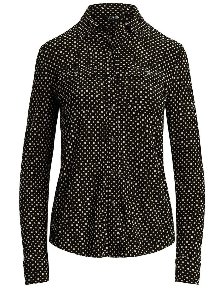 Slim Fit Geo-Print Jersey Shirt image 4