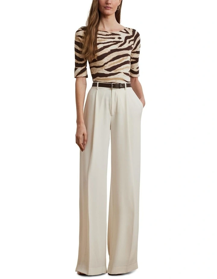 Zebra-Print Stretch Cotton Boatneck Tee image 3