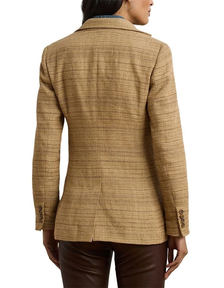 Herringbone Linen-Blend Tweed Blazer image 2