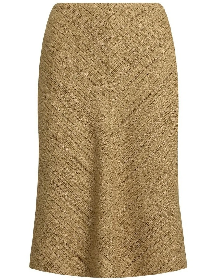 Herringbone Linen-Blend Tweed Skirt image 4