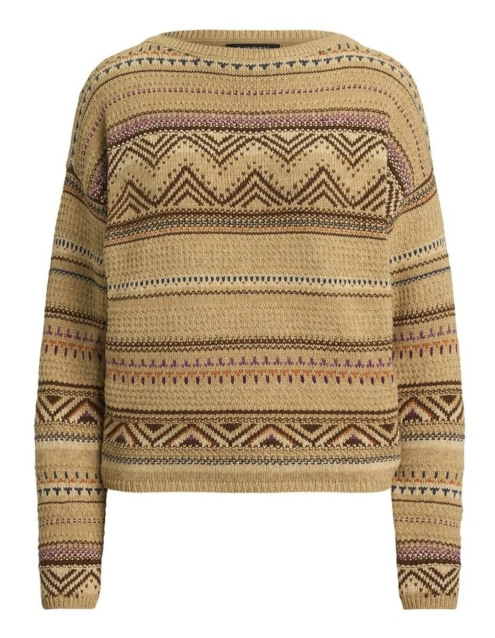 Geo-Striped Cotton-Linen Sweater image 4