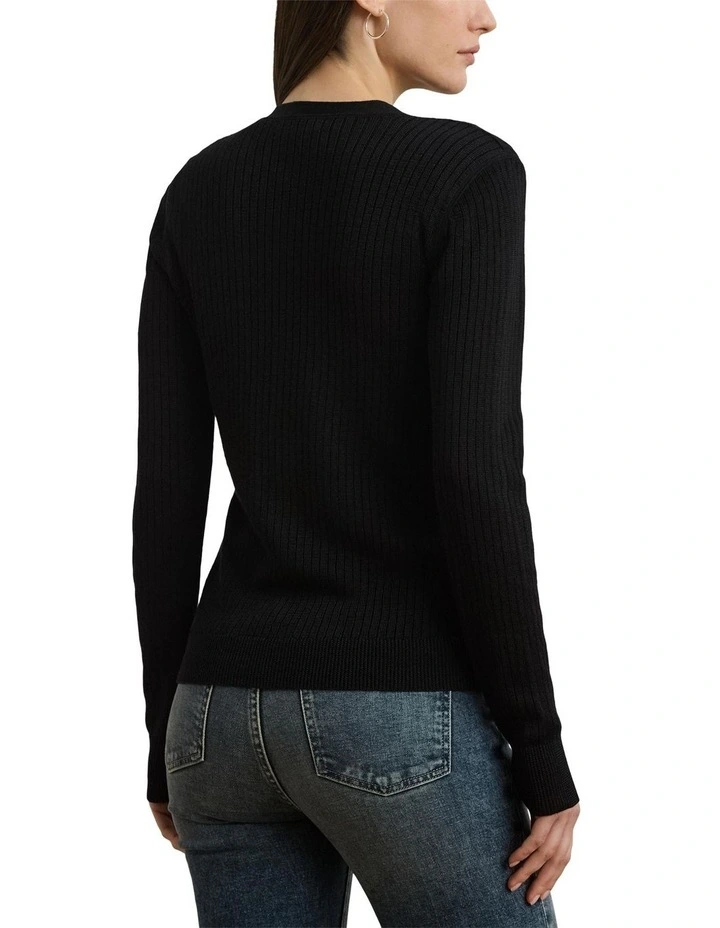 Rib-Knit Linen-Blend V-Neck Cardigan image 2