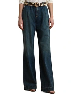 High-Rise Pleated Wide-Leg Jean