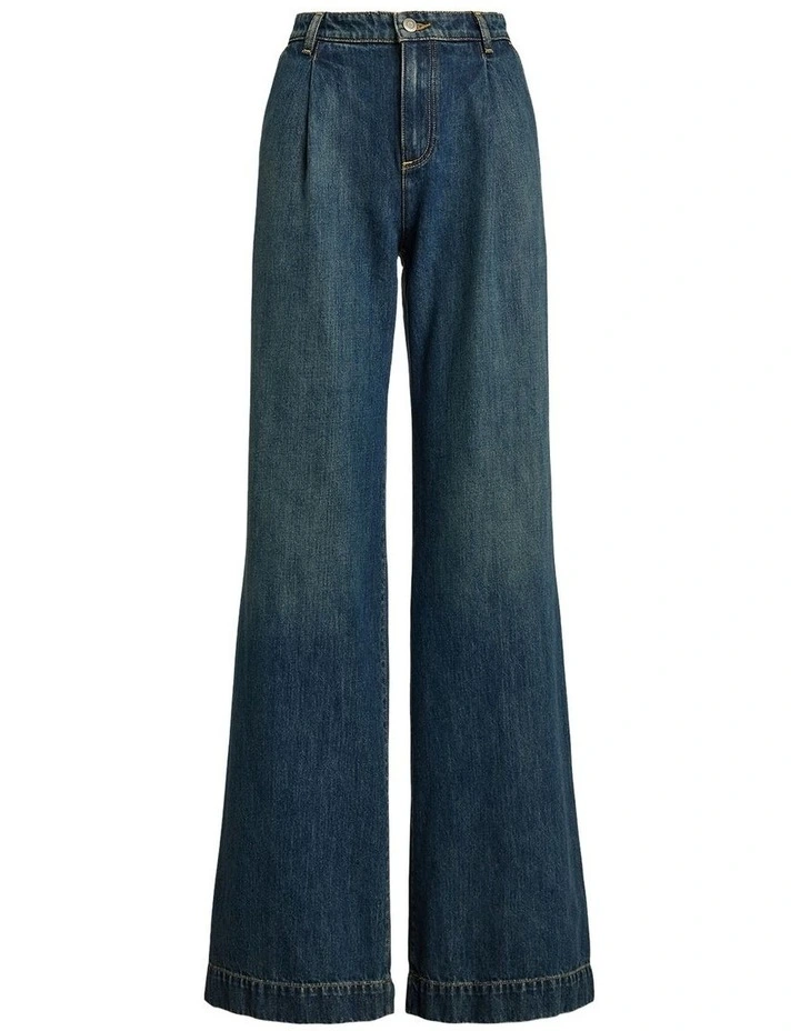 High-Rise Pleated Wide-Leg Jean image 4