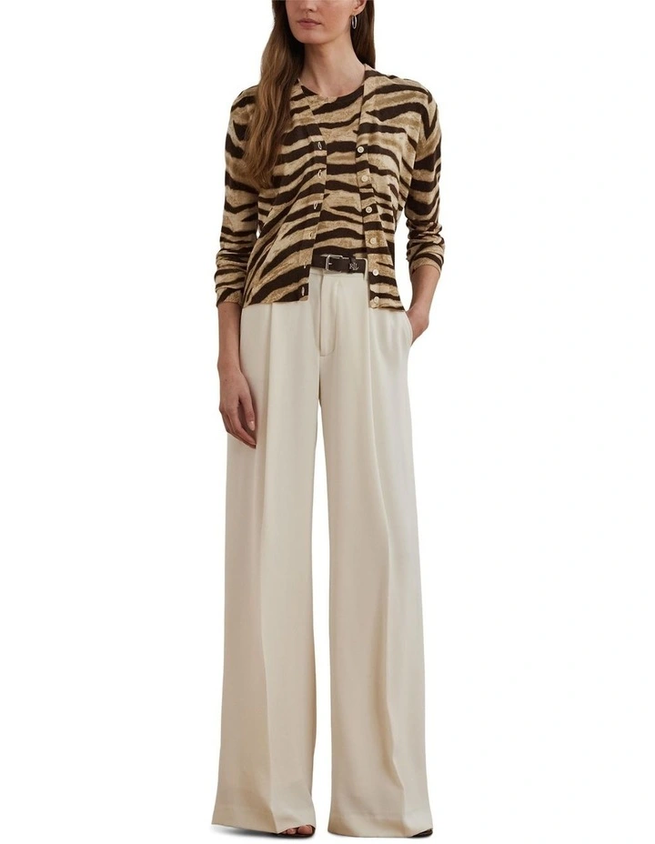 Print Linen-Cotton Short-Sleeve Sweater image 3