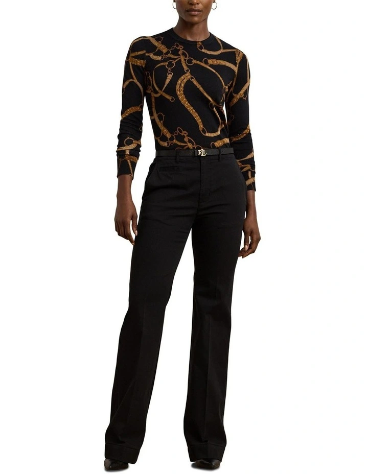 Belting-Print Cotton-Blend Sweater image 3