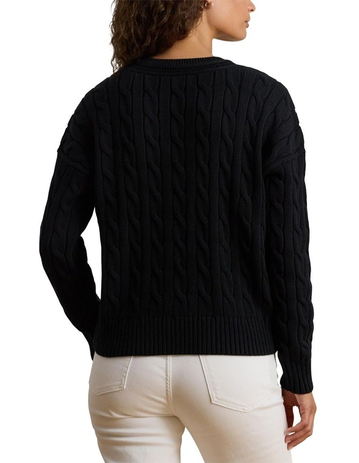 Cable-and-Pointelle-Knit Cricket Sweater image 2