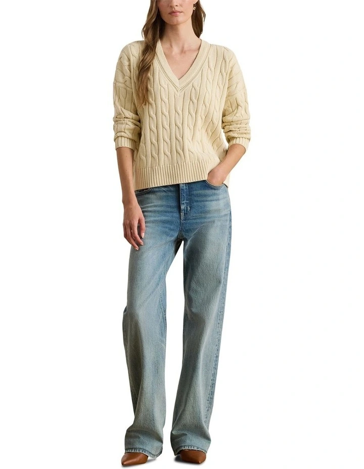 Cable-and-Pointelle-Knit Cricket Sweater image 3