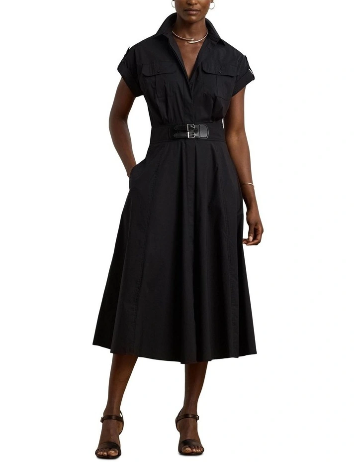 Buckle-Trim Cotton-Blend Shirtdress image 3
