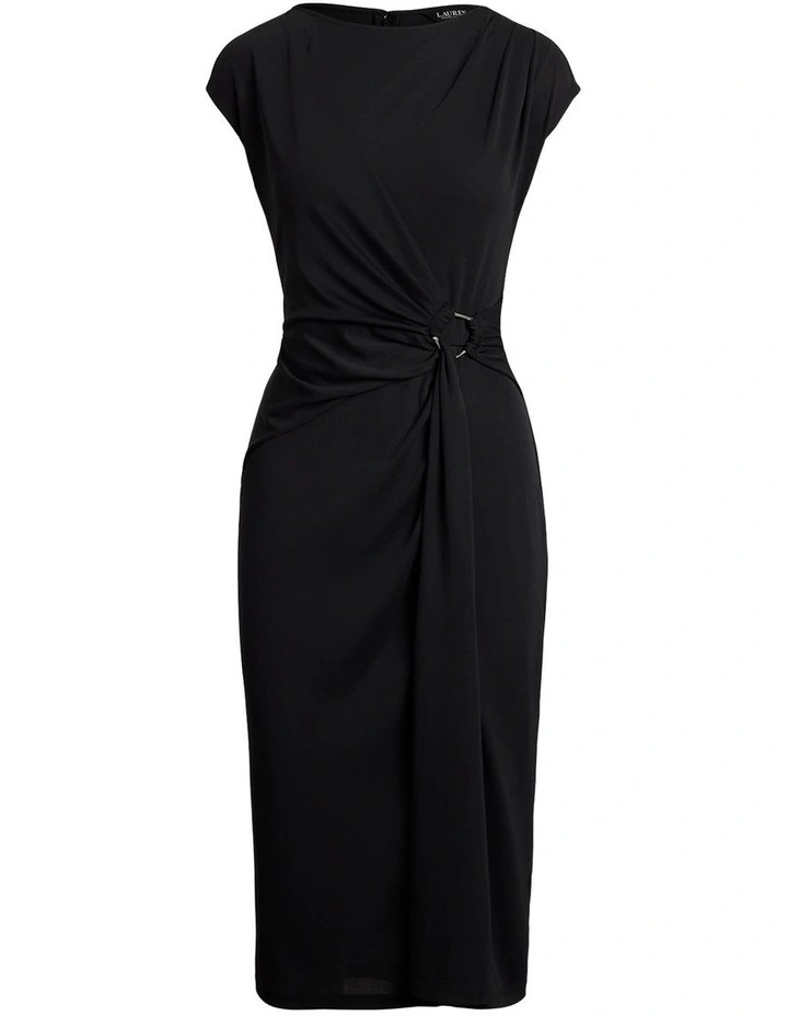 Ring-Trim Jersey Cap-Sleeve Dress image 4