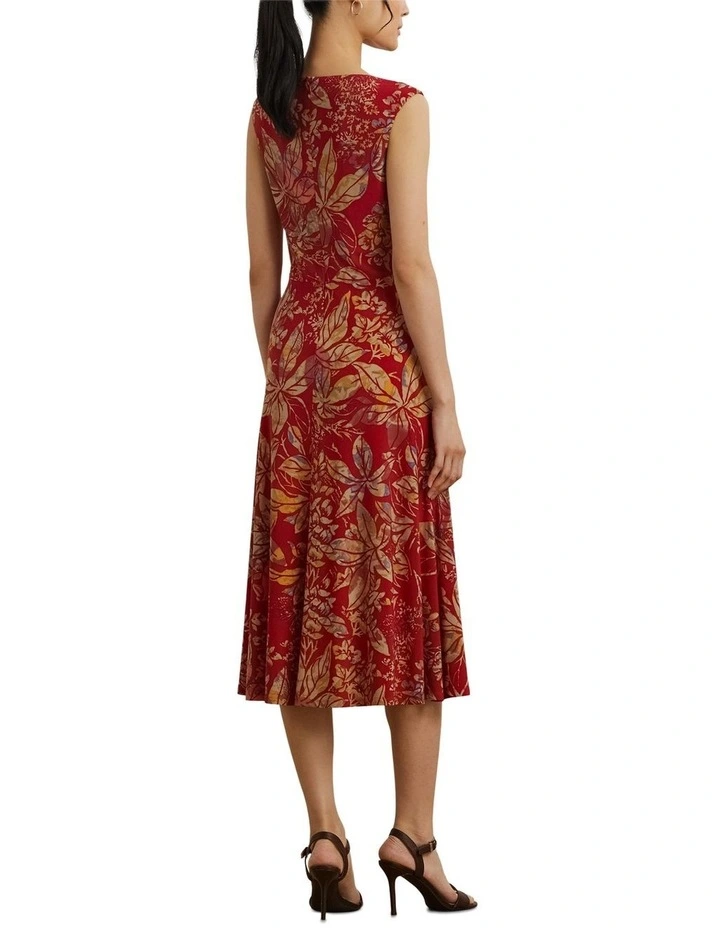 Floral Twist-Front Stretch Jersey Dress image 2