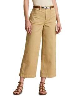 Stretch Chino Wide-Leg Cropped Pant