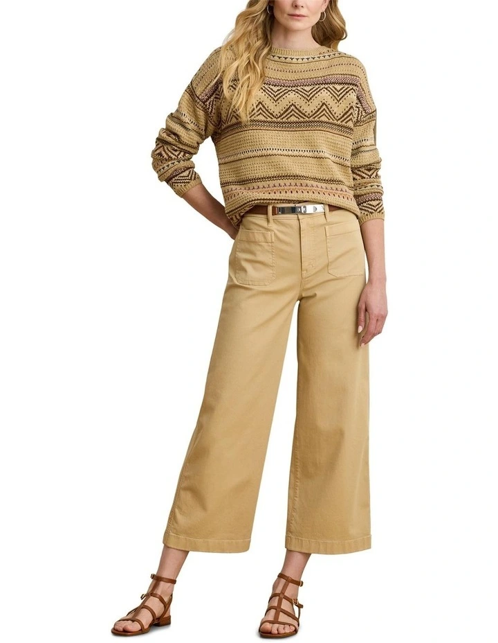 Stretch Chino Wide-Leg Cropped Pant image 3