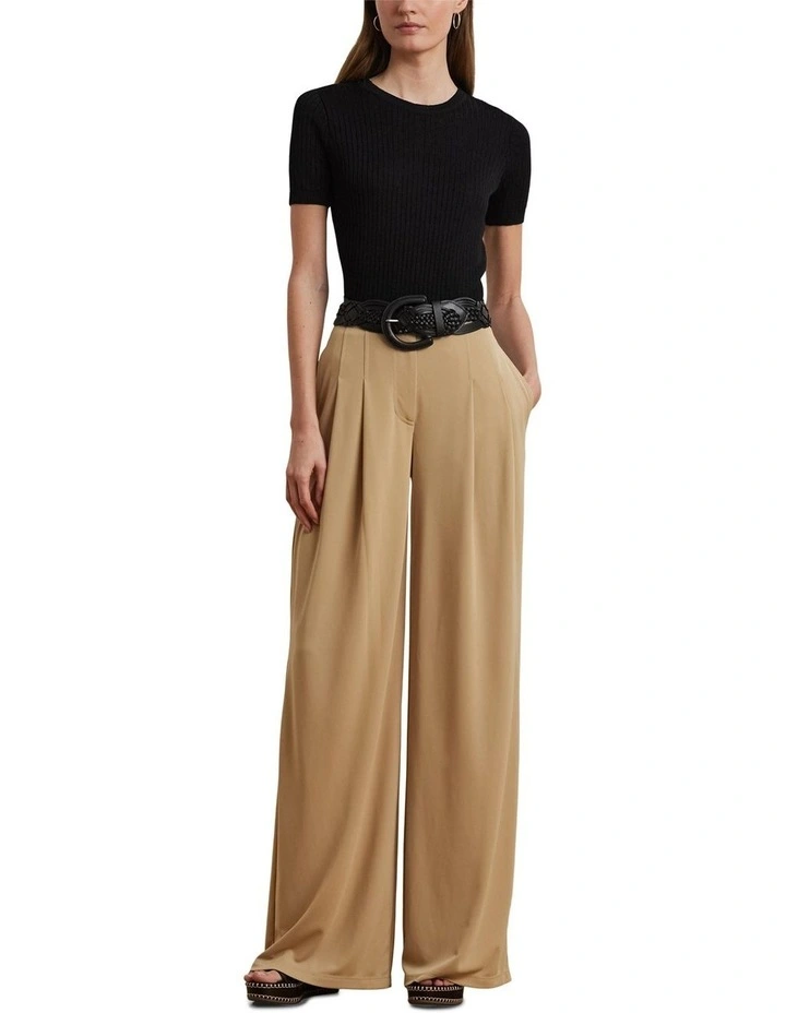 Ribbed Linen-Blend Short-Sleeve Sweater image 3