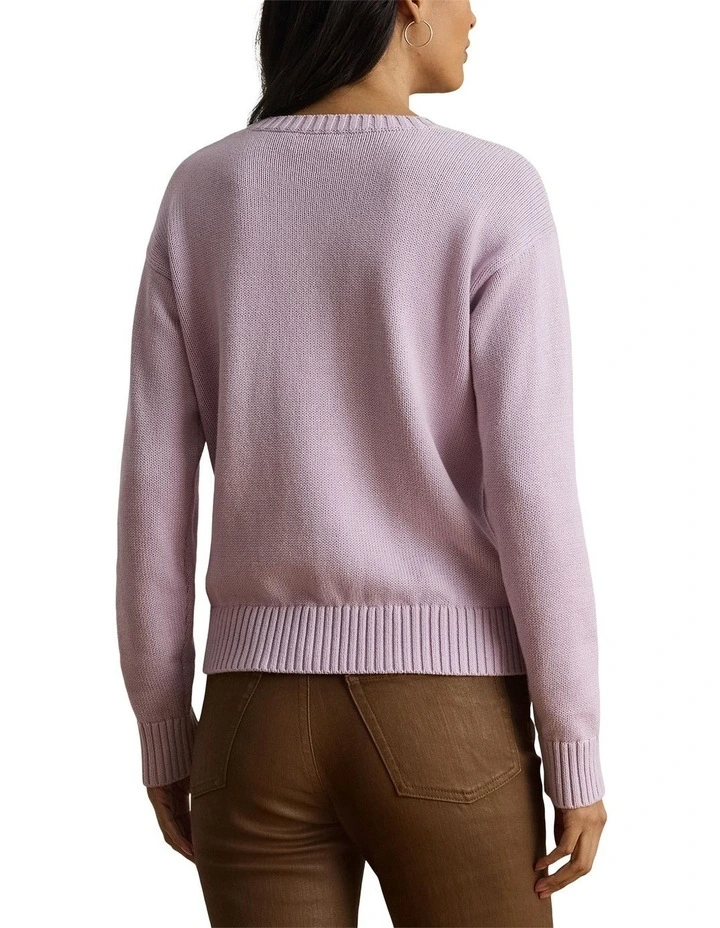 Embroidered-Logo Combed Cotton Sweater image 2