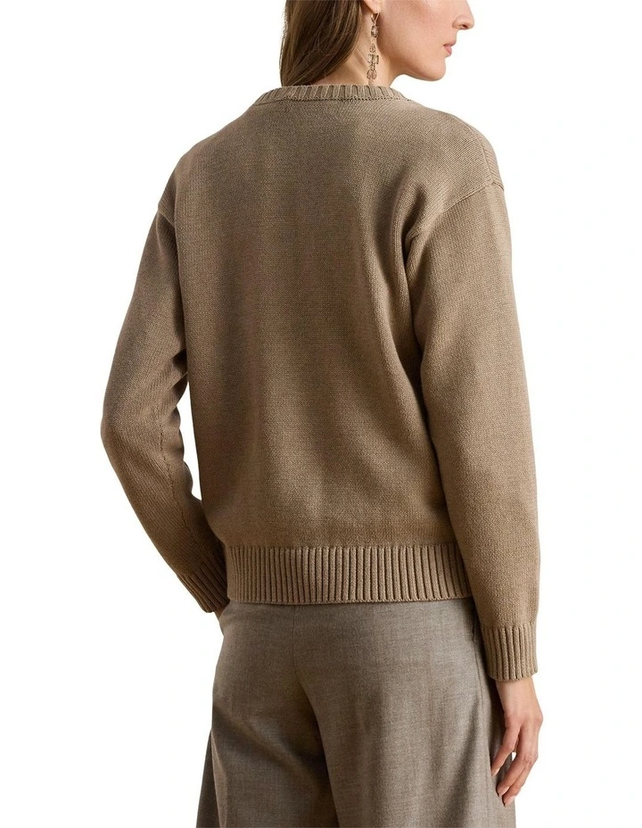 Intarsia-Knit English Setter Sweater in Brown image 2