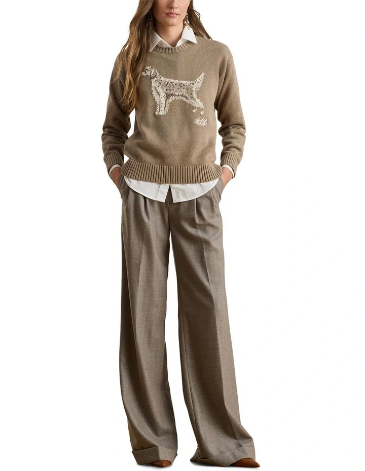 Intarsia-Knit English Setter Sweater in Brown image 3