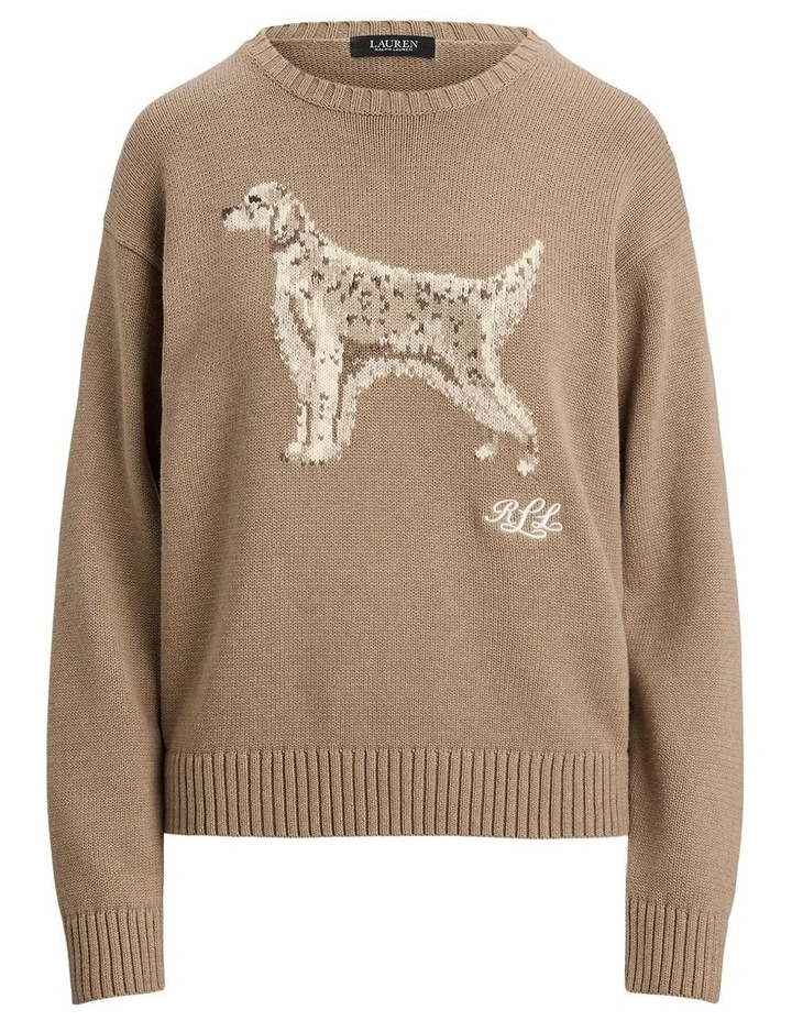 Intarsia-Knit English Setter Sweater in Brown image 4