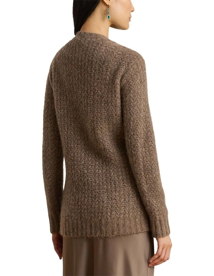 Herringbone Oversize Sweater in Brown image 2