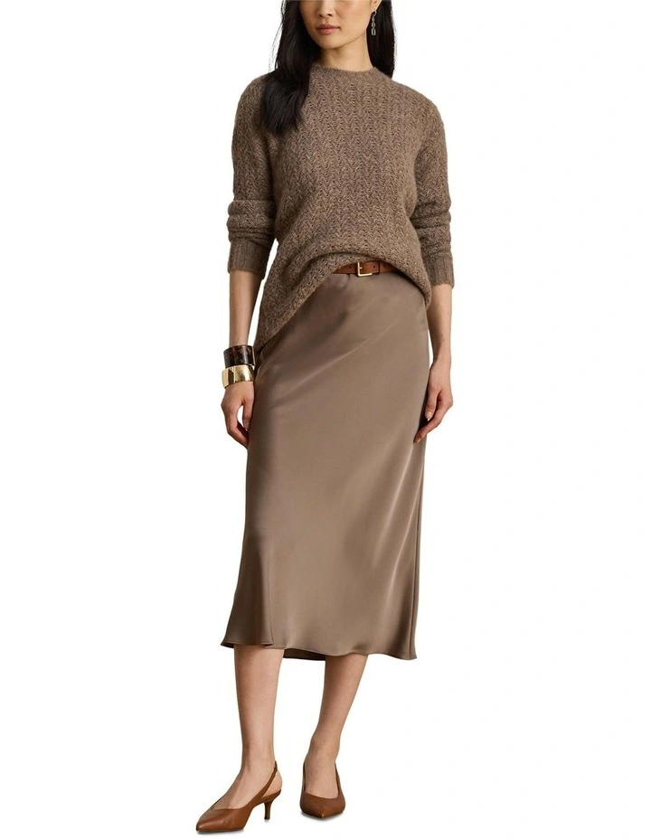 Herringbone Oversize Sweater in Brown image 3