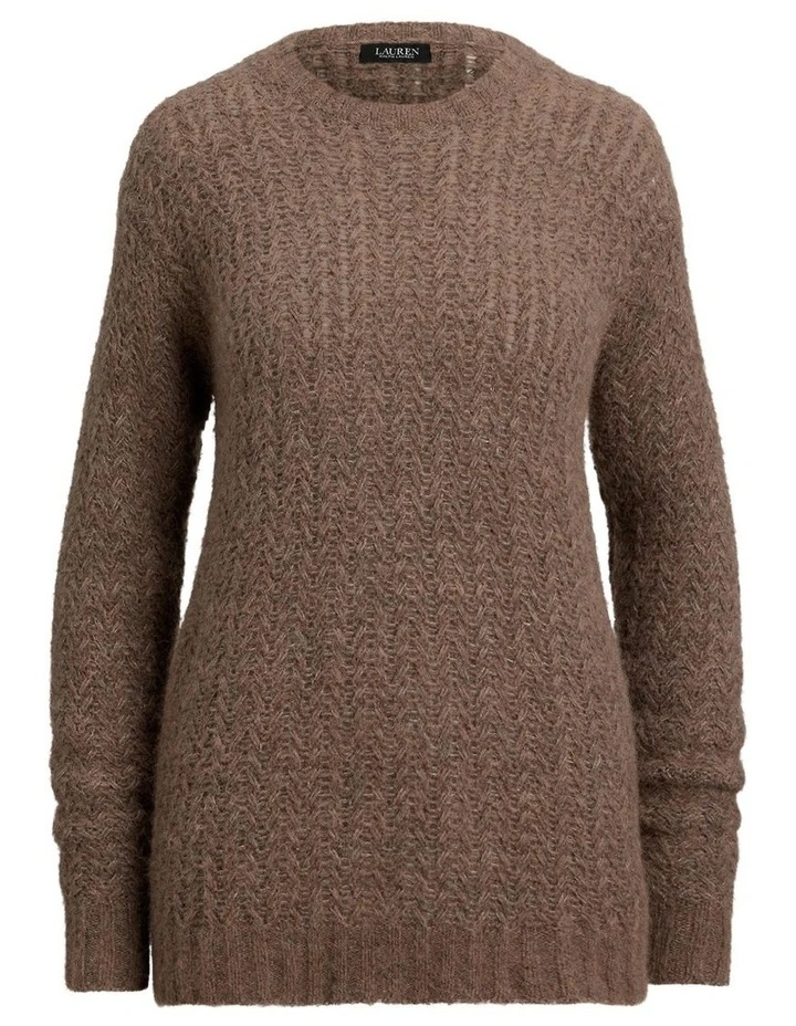 Herringbone Oversize Sweater in Brown image 4