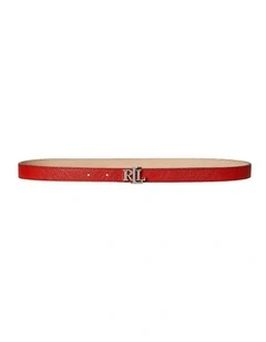 Logo Reversible Crosshatch Skinny Belt