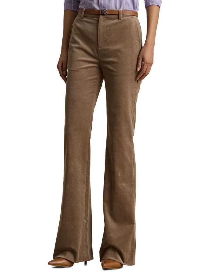 High-Rise Corduroy Flare Pant in Brown image 1