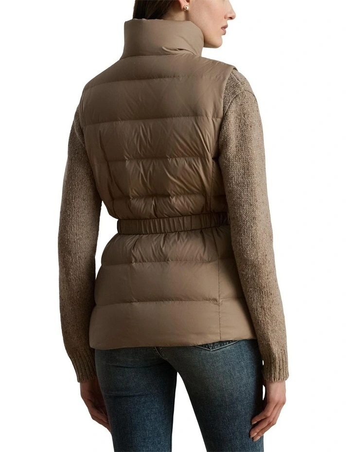 Belted Channel-Quilted Down Vest image 2