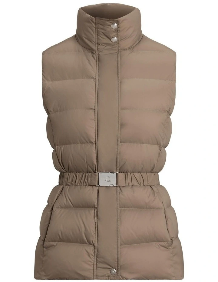 Belted Channel-Quilted Down Vest image 4