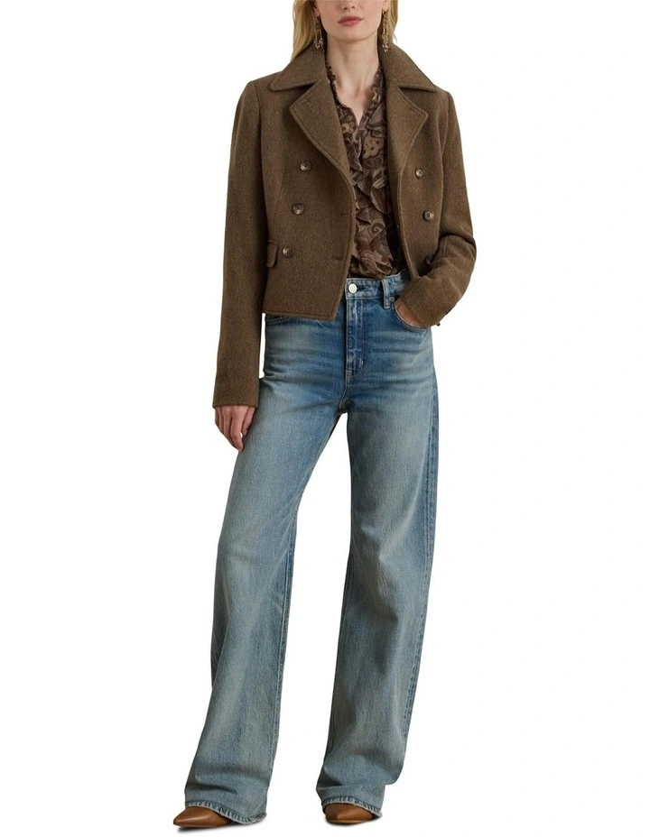 Double-Breasted Herringbone Coat image 3