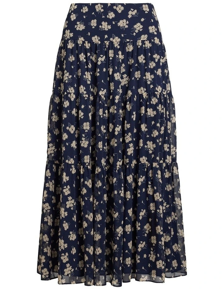 Floral Crinkle Georgette Tiered Skirt image 4