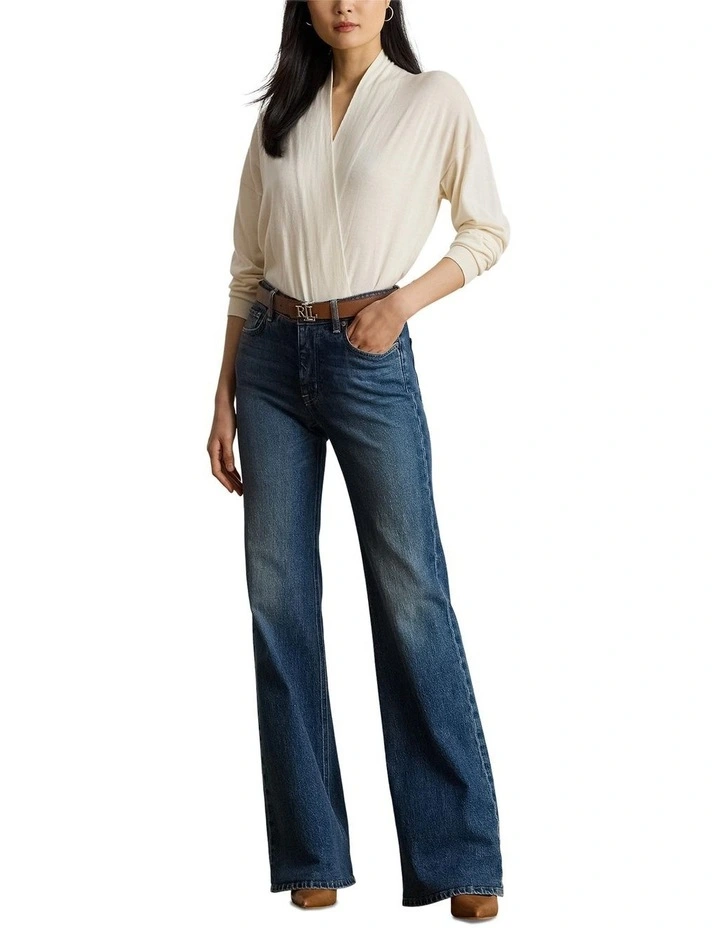 Cotton-Modal Surplice Sweater image 3