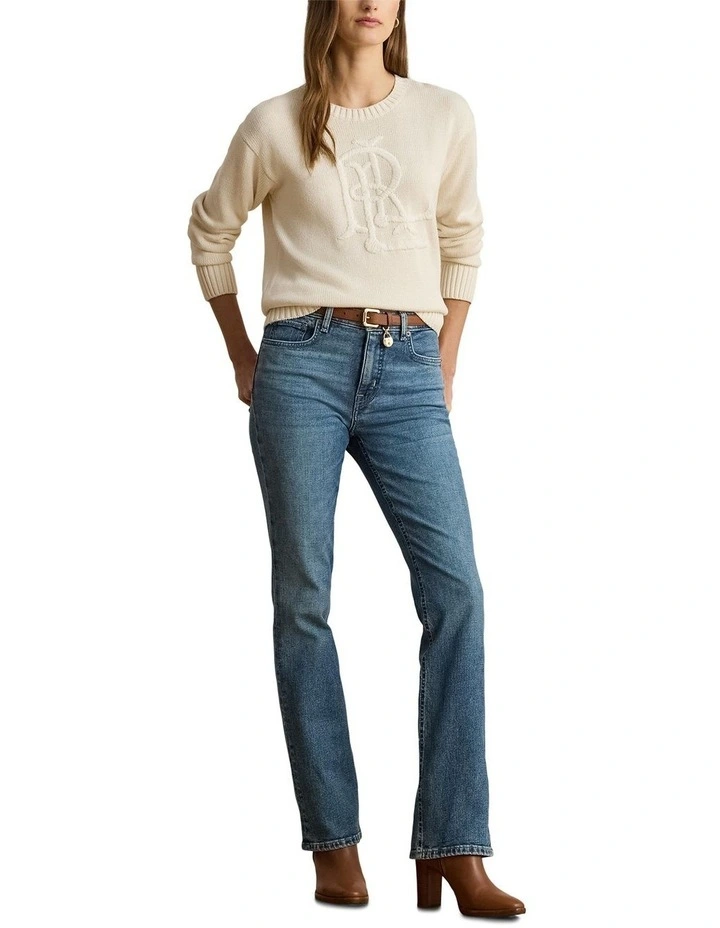 Embroidered-Logo Combed Cotton Sweater image 3