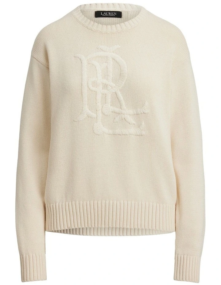 Embroidered-Logo Combed Cotton Sweater image 4