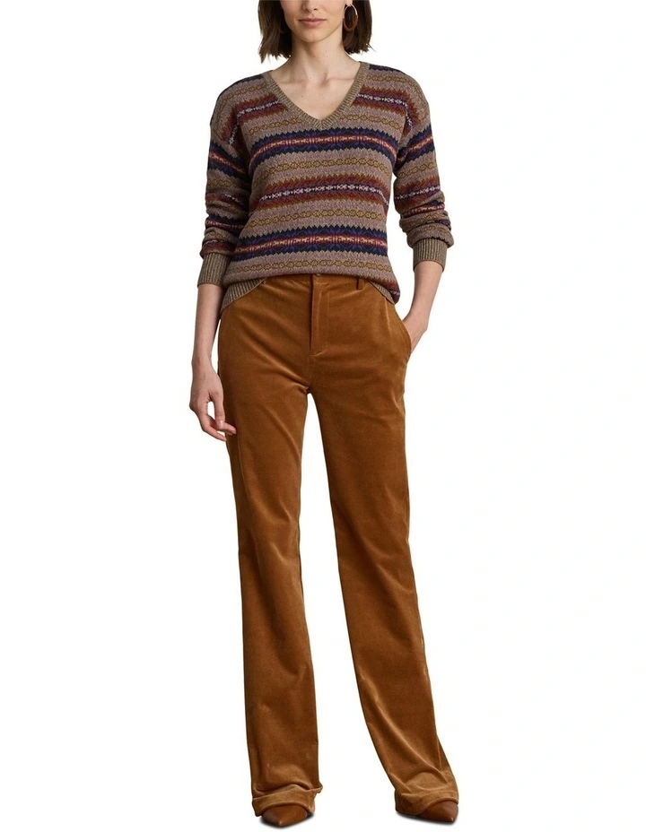 Fair Isle Cotton-Linen V-Neck Sweater image 3