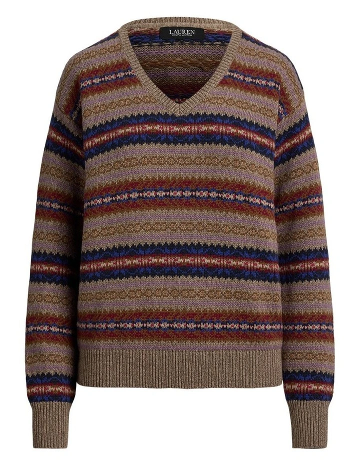 Fair Isle Cotton-Linen V-Neck Sweater image 4