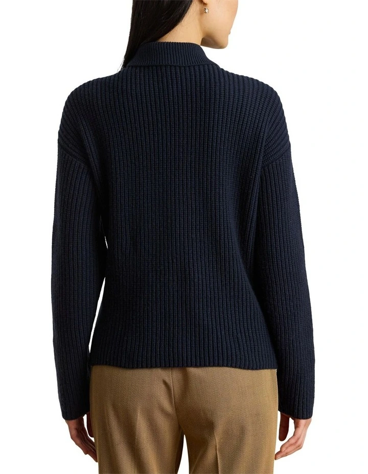 Wool-Blend Polo Sweater image 2