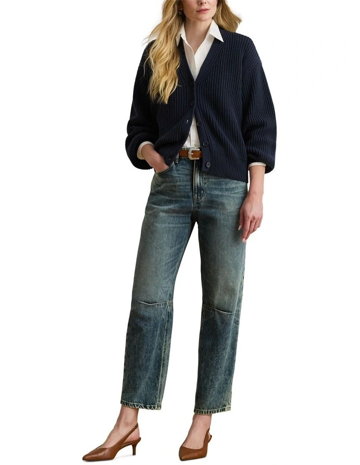 Ribbed Wool-Blend V-Neck Cardigan image 3