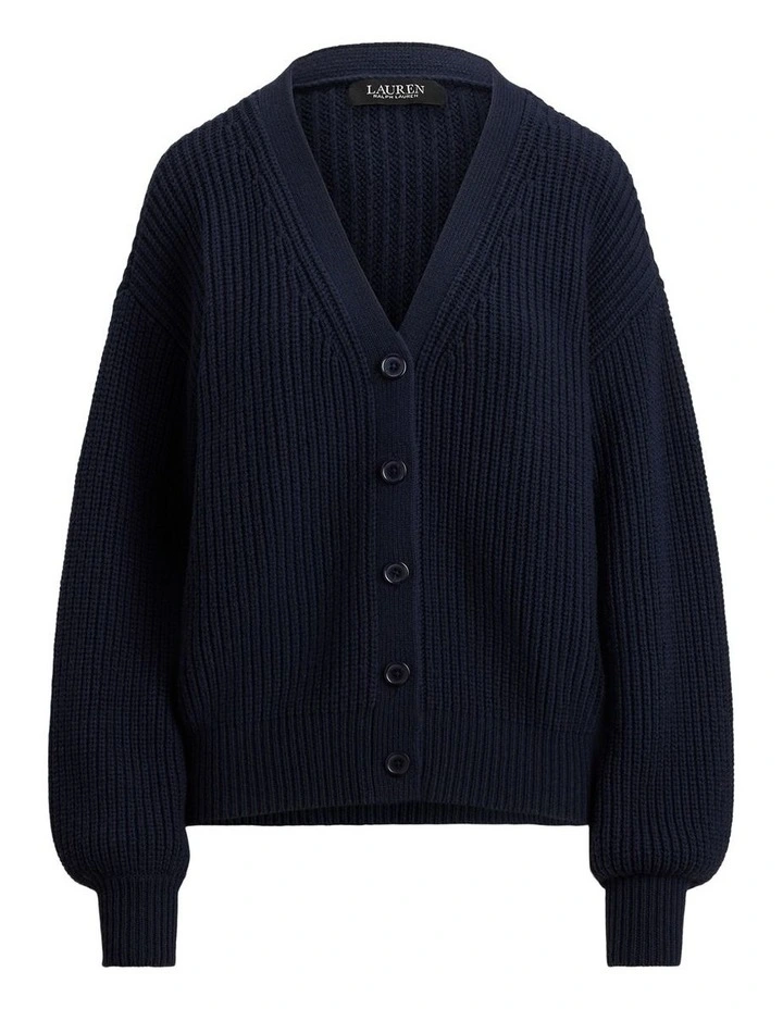 Ribbed Wool-Blend V-Neck Cardigan image 4
