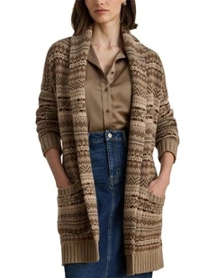 Fair Isle Belted Wool-Blend Cardigan
