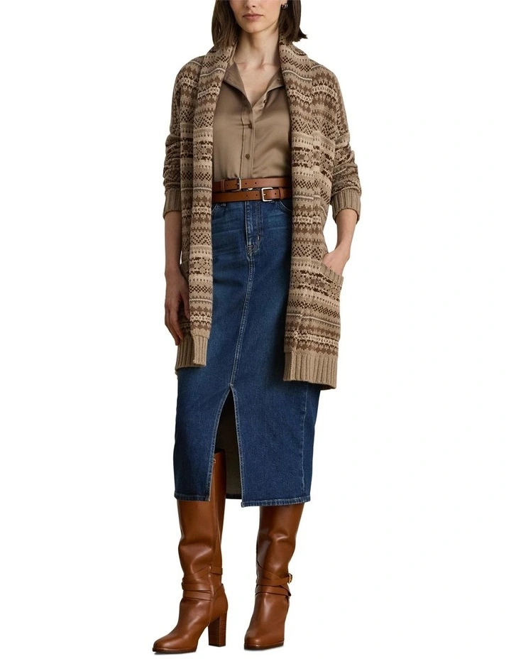 Fair Isle Belted Wool-Blend Cardigan image 3