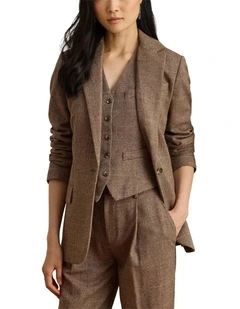 Glen Plaid Cotton-Blend Blazer