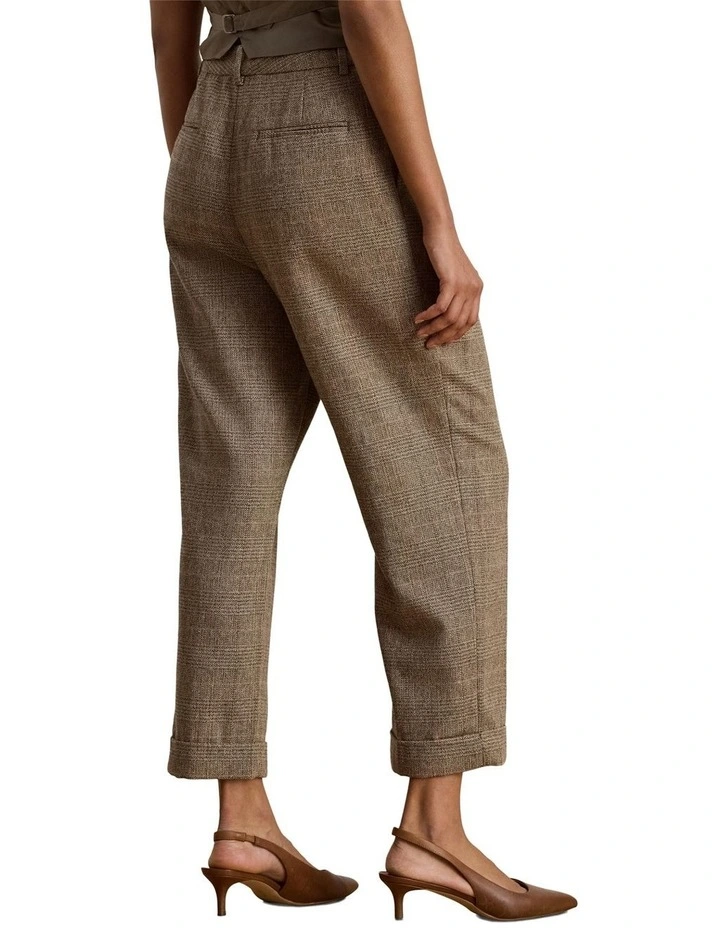 Glen Plaid Pleated Cropped Pant image 2