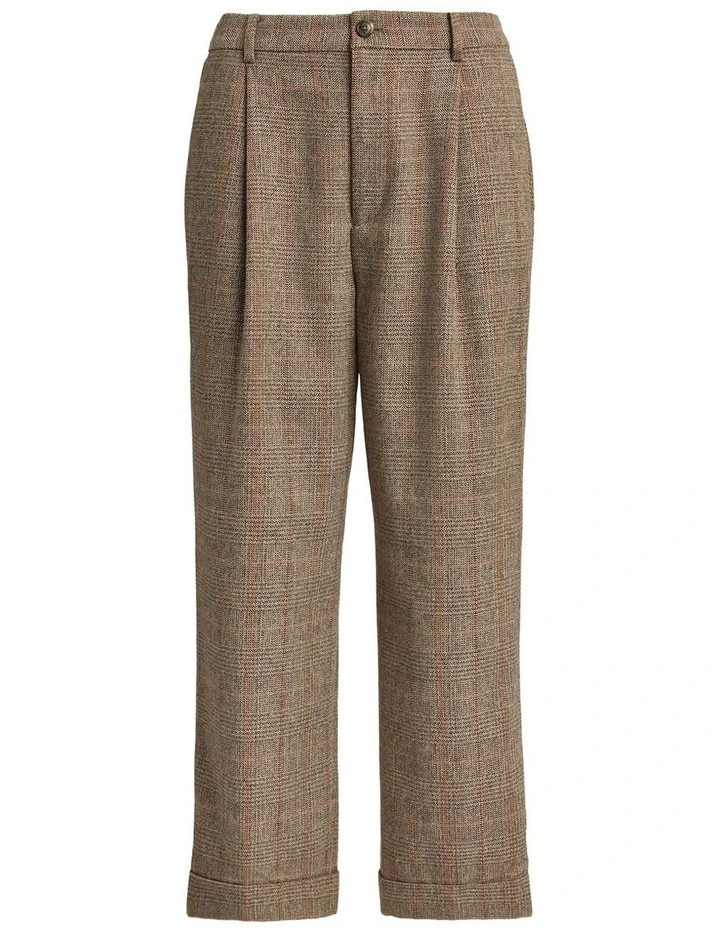 Glen Plaid Pleated Cropped Pant image 4