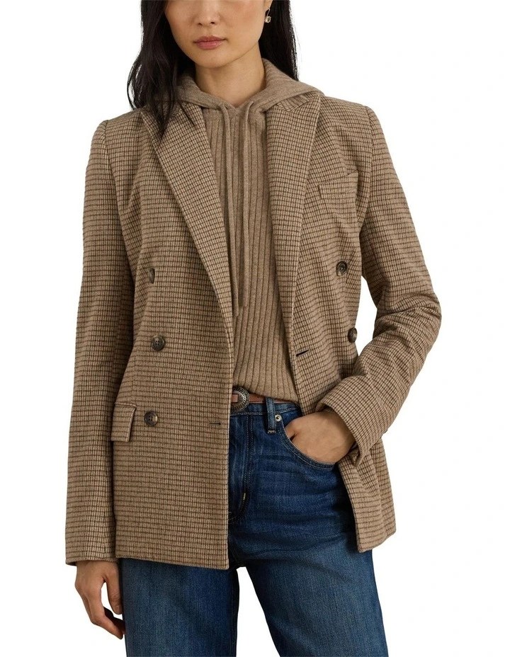 Double-Breasted Wool-Blend Twill Blazer image 1